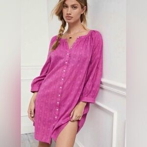 Anthropologie Pink Long Sleeve Dress